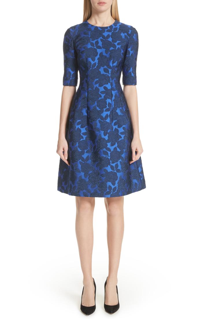 Women's Lela Rose Holly Jacquard Fit & Flare Dress