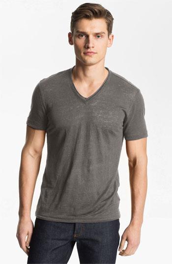 Men's John Varvatos Collection V-neck Linen T-shirt