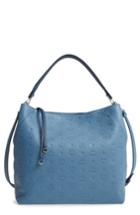 Mcm Klara Monogrammed Leather Hobo Bag - Blue