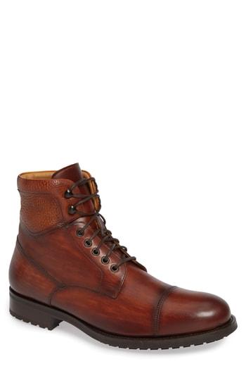 Men's Magnanni Peyton Cap Toe Boot .5 M - Brown