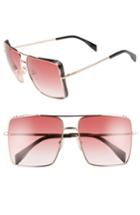 Women's Moschino 50mm Square Flat Top Sunglasses - Gold Copper