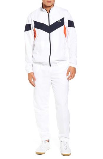 Men's Lacoste Chevron Stripe Track Suit (m) - White