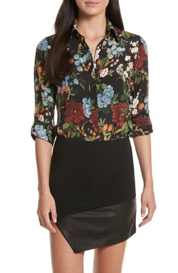 Women's Alice + Olivia Cal Print Silk Shirt