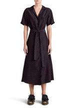 Women's Burberry Renata Polka Dot Silk Midi Dress Us / 38 It - Red