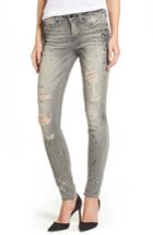 Women's True Religion Brand Jeans Halle Paint Splatter Skinny Jeans - Grey