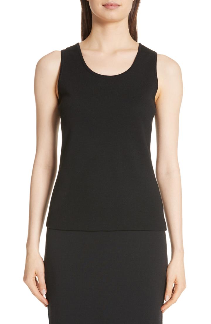Women's St. John Collection Milano Knit Contour Tank, Size - Black