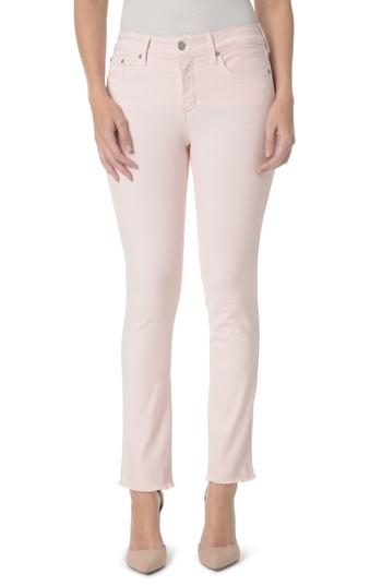Women's Nydj Sheri Frayed Hem Stretch Slim Ankle Jeans - Pink