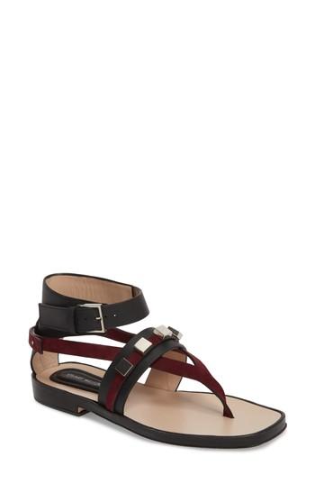 Women's Stuart Weitzman Studded Thong Sandal M - Black