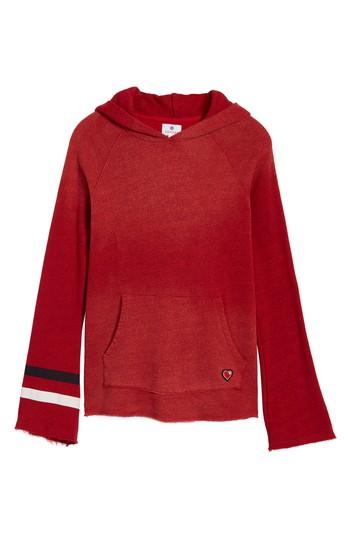 Women's Sundry Bell Sleeve Terry Hoodie - Red