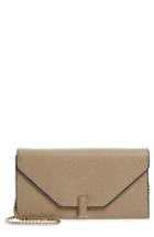 Women's Valextra Iside Leather Continental Wallet On A Chain - White