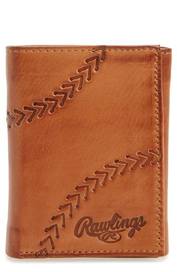Men's Rawlings Line Drive Trifold Leather Wallet -