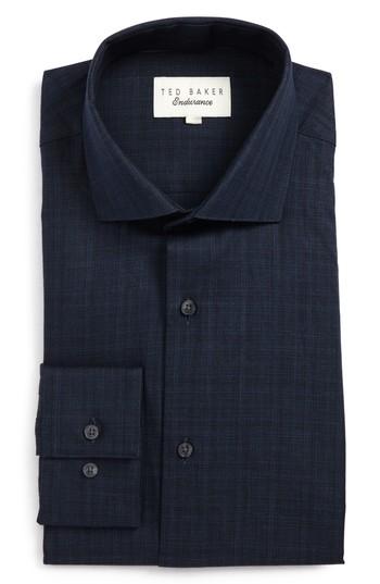 Men's Ted Baker London Endurance Cholet Trim Fit Dress Shirt .5 34/35 - Blue