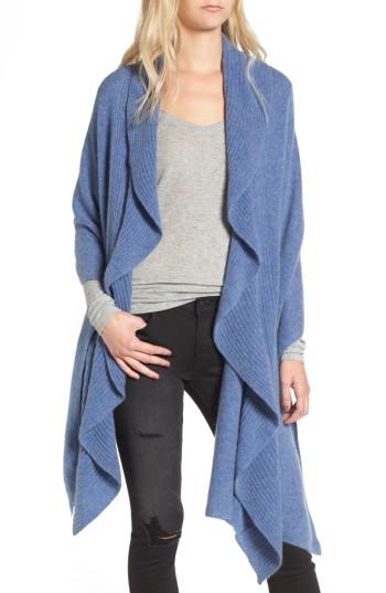 Women's Nordstrom Cashmere Ruffle Wrap, Size - Blue