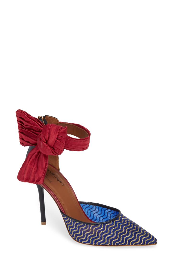 Women's Malone Souliers By Roy Luwolt Elle Bow Pump Us / 37.5eu - Blue