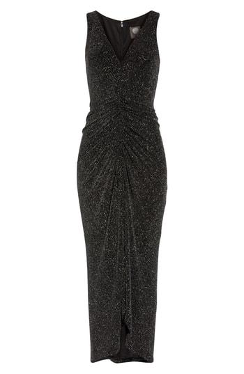 Women's Vince Camuto Ruched Glitter Knit Gown - Black