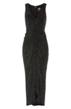 Women's Vince Camuto Ruched Glitter Knit Gown - Black