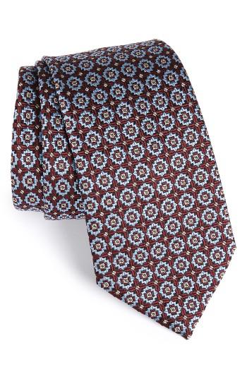 Men's Ermenegildo Zegna Medallion Silk Tie, Size - Burgundy