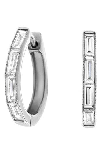 Women's Sethi Couture Baguette Diamond Huggie Hoop Earrings