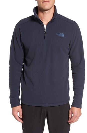 Men's The North Face Texture Cap Rock Quarter Zip Fleece Jacket, Size - Blue