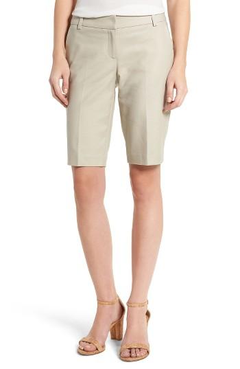 Petite Women's Halogen Stretch Bermuda Shorts P - Brown