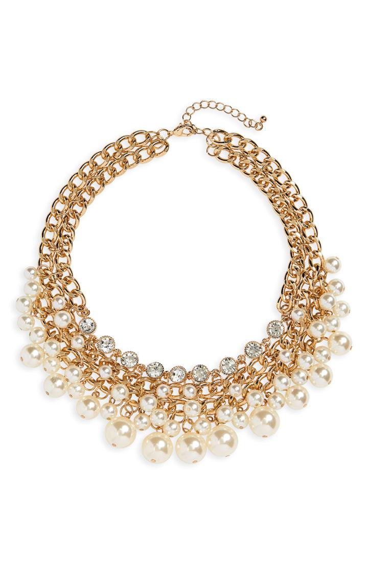 Women's Cara Imitation Pearl Bib Necklace