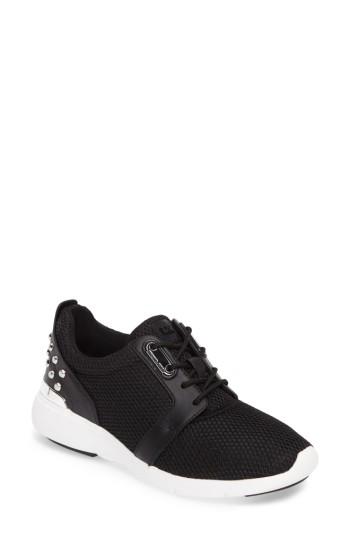 Women's Michael Michael Kors Astor Studded Mesh Sneaker .5 M - Black