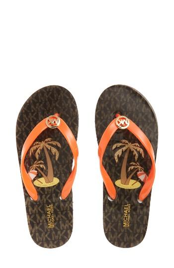 Women's Michael Michael Kors Flip Flop M - Orange