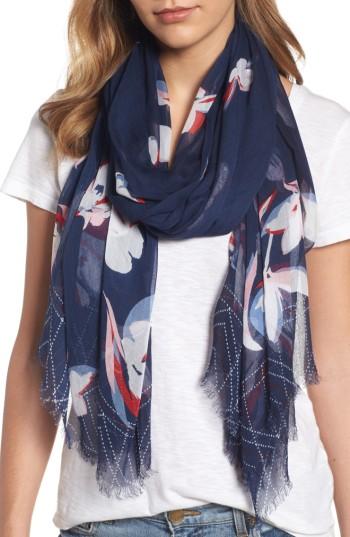 Women's Halogen Tea Floral Wrap, Size - Blue