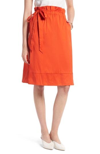 Women's Halogen Side Tie A-line Skirt - Orange