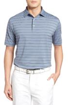 Men's Peter Millar Tradeshow Stripe Polo - Grey