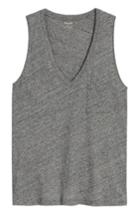 Women's Madewell Whisper Cotton V-neck Tank - Grey