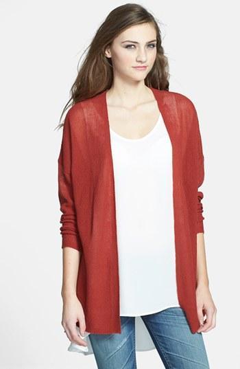 Bp. Open Knit Cardigan (juniors) Red Ochre