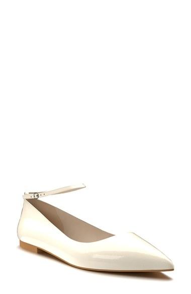 Women's Shoes Of Prey Ankle Strap Flat B - Beige