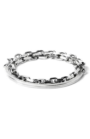 Men's Title Of Work Id Cuff Chain Bracelet