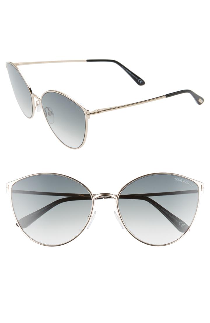 Women's Tom Ford Zeila 60mm Mirrored Cat Eye Sunglasses -