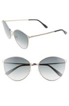 Women's Tom Ford Zeila 60mm Mirrored Cat Eye Sunglasses -