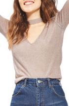 Women's Topshop Metallic Choker Top