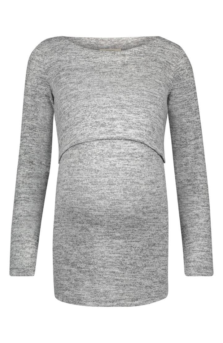 Women's Noppies Angela Long Sleeve Maternity/nursing Tee, Size - Grey
