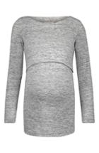 Women's Noppies Angela Long Sleeve Maternity/nursing Tee, Size - Grey