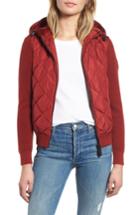 Women's Canada Goose Hybridge Knit & Quilted Hoodie (6-8) - Red