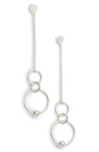 Women's Argento Vivo Linear Open Ring Drop Earrings