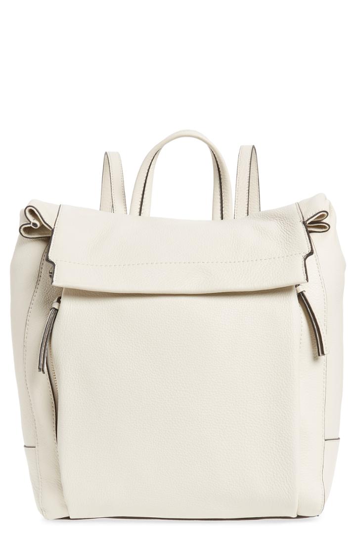 Vince Camuto Min Pebbled Leather Backpack - White