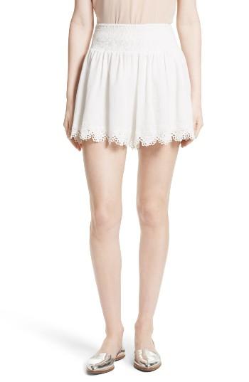 Women's Rebecca Taylor Amora Embroidered Cotton Shorts