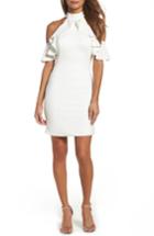 Women's La Femme Cold Shoulder Open Back Body-con Dress - Ivory