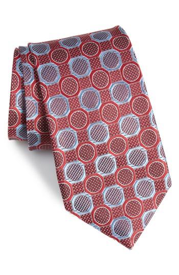 Men's Nordstrom Men's Shop Cammillo Geometric Tie, Size - Red