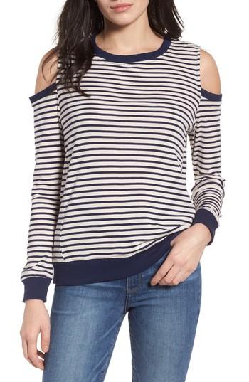 Women's Caslon Cold Shoulder Knit Top, Size - Blue