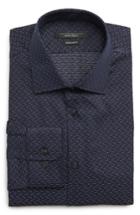 Men's John Varvatos Star Usa Regular Fit Print Sport Shirt .5r - Blue