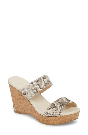 Women's Jimmy Choo Parker Platform Wedge Sandal Us / 34eu - White