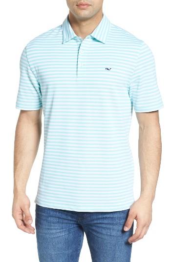 Men's Vineyard Vines Stripe Polo - Green