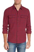 Men's Nordstrom Men's Shop Buffalo Check Trim Fit Sport Shirt - Red